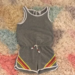 KIDS Grey Romper with Rainbow stripes